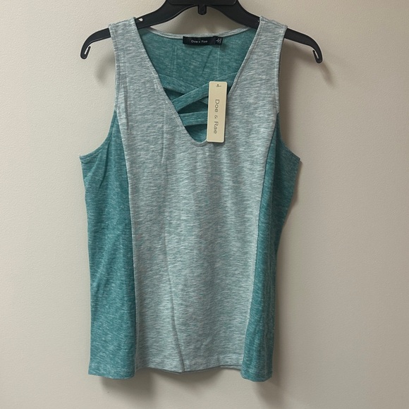 Doe & Rae Teal and Gray Tank Top - Picture 6 of 7